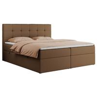 BOXBETT CENTO 200/200 Braun Kunstleder - H4 - Braun, Holz/Textil (200/200cm) - MKS