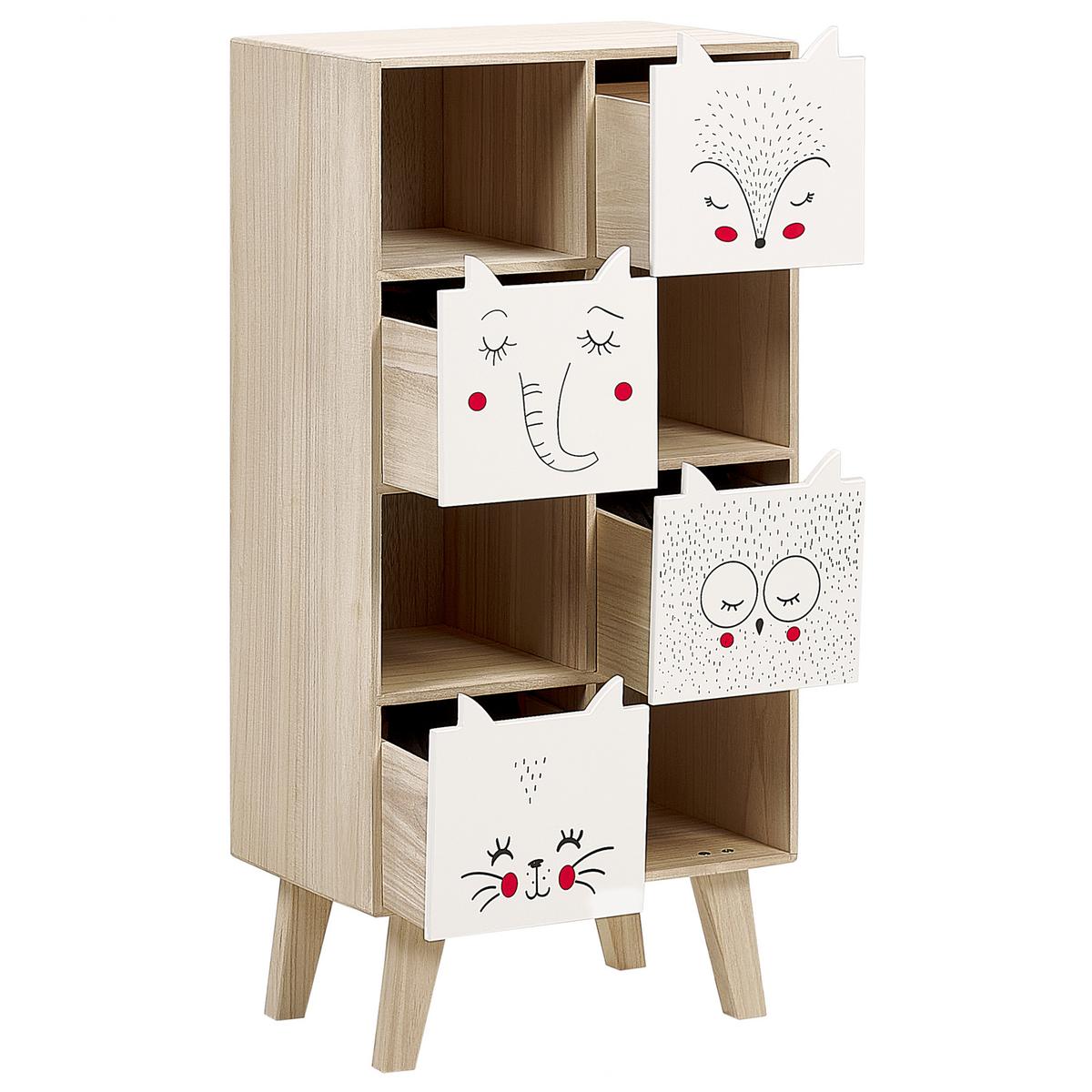 BÜCHERREGAL mit 4 Ebenen 79 cm Hellbraun Rupert - Braun/Weiß, Holzwerkstoff (40/79/25cm) - Beliani