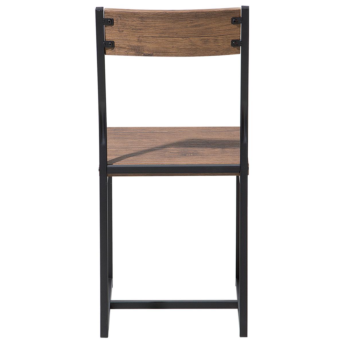 ESSZIMMERSTUHL-SET 6 Holzwerkstoff Dunkler Holzfarbton Laredo - Dunkelbraun, Holzwerkstoff/Metall (38/86/42cm) - Beliani
