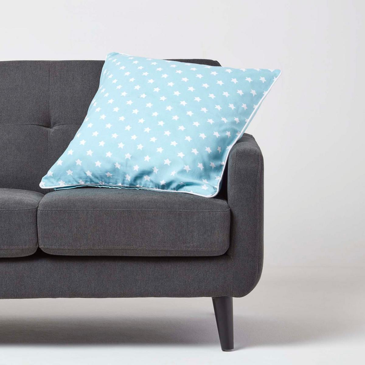 KISSENHÜLLE Sterne 60/60 cm, 100% Baumwolle - Blau, Textil (60/60cm) - Homescapes