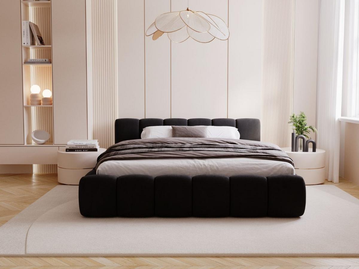 POLSTERBETT Cloud low 200x200 Schwarz - Schwarz, Textil (200/200cm) - Graingold