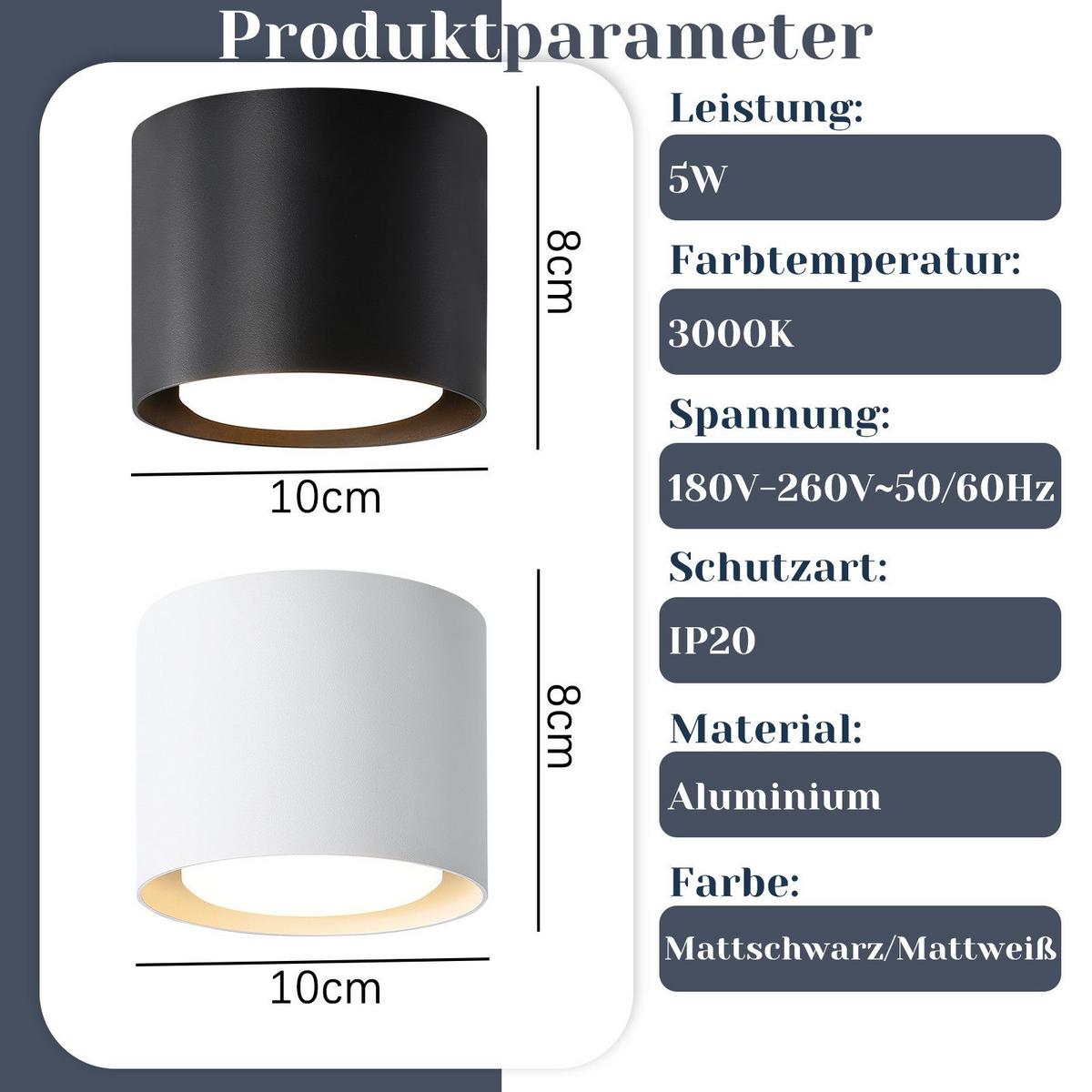 AUFBAULEUCHTE Adelgiso II 10/10/8cm - Schwarz, Metall (10/10/8cm) - Nettlife