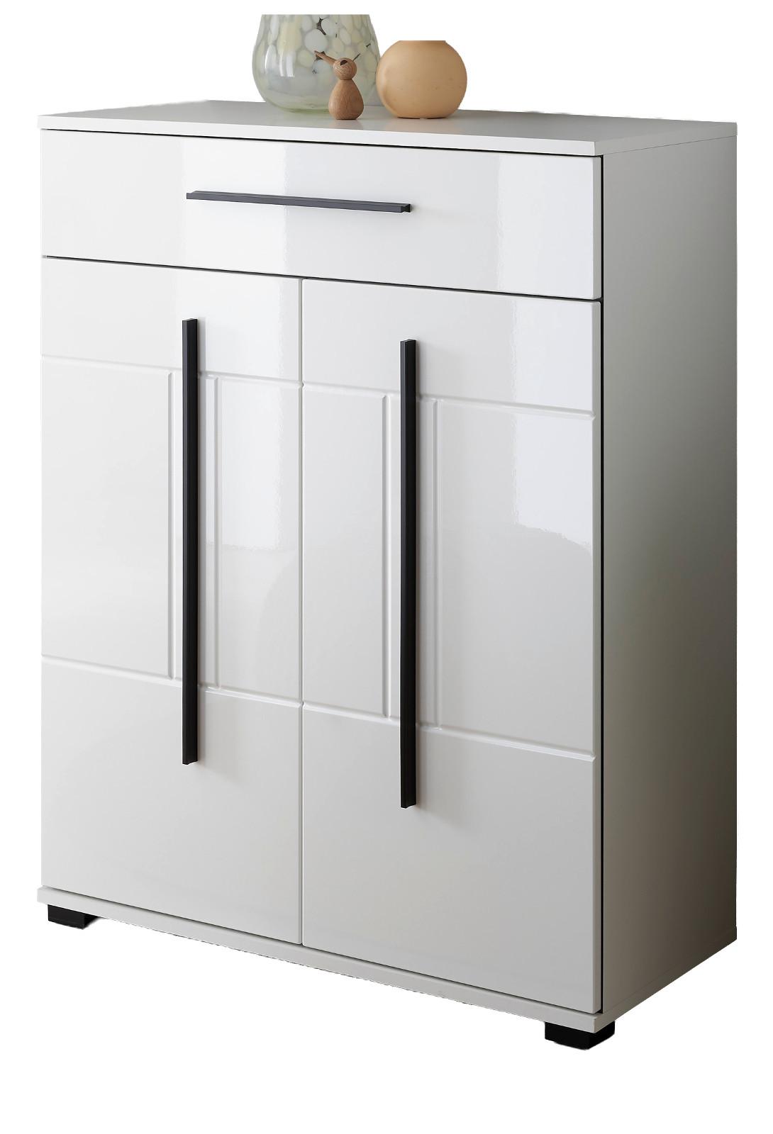Furn.Design SCHUHSCHRANK weiß Hochglanz 80 x 103 cm, Kommode mit Soft-Close online kaufen ➤ mömax