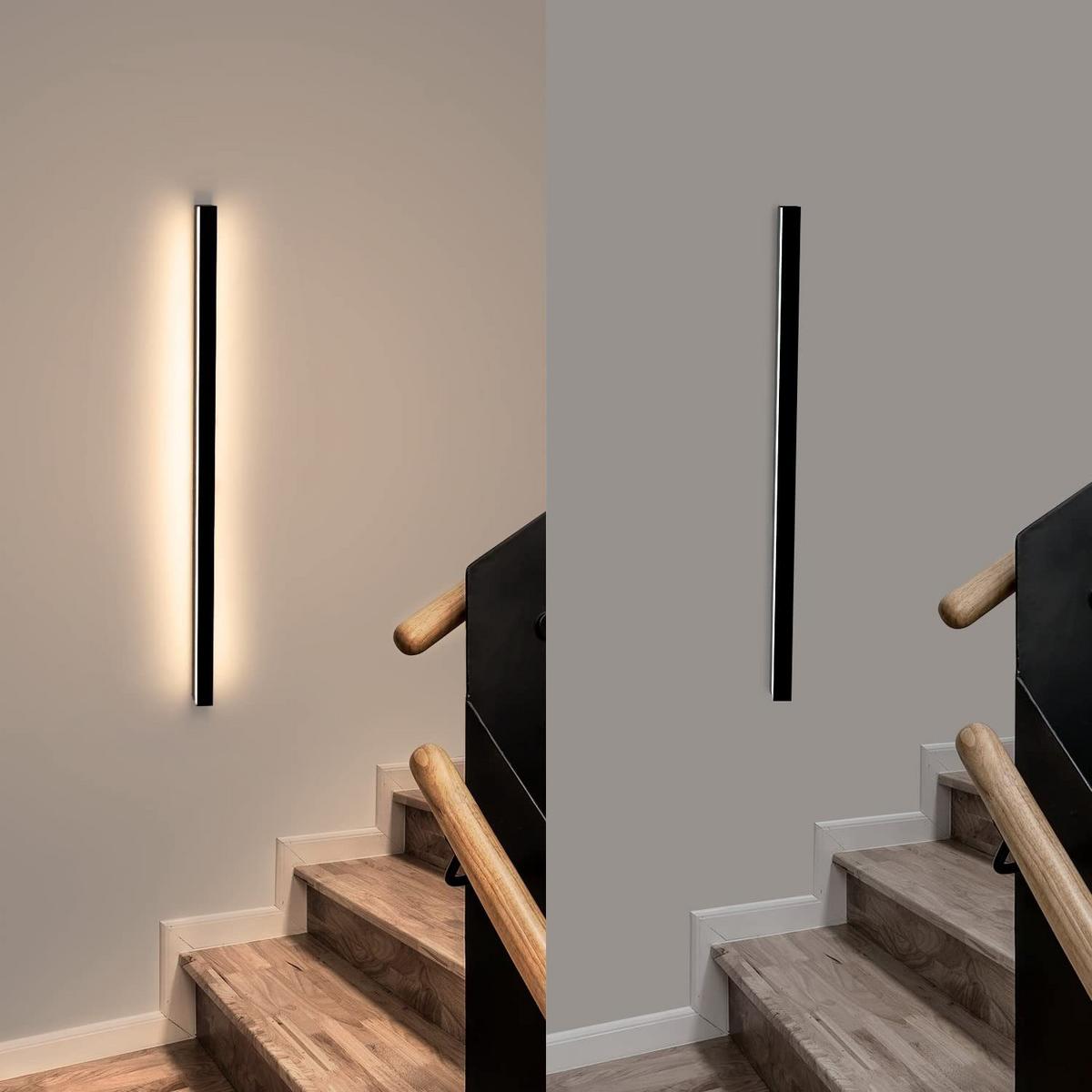 LED-WANDLEUCHTE Glowworm 2.5/3.8/80 cm - Schwarz, Metall (3.8/80/2.5cm) - ZMH