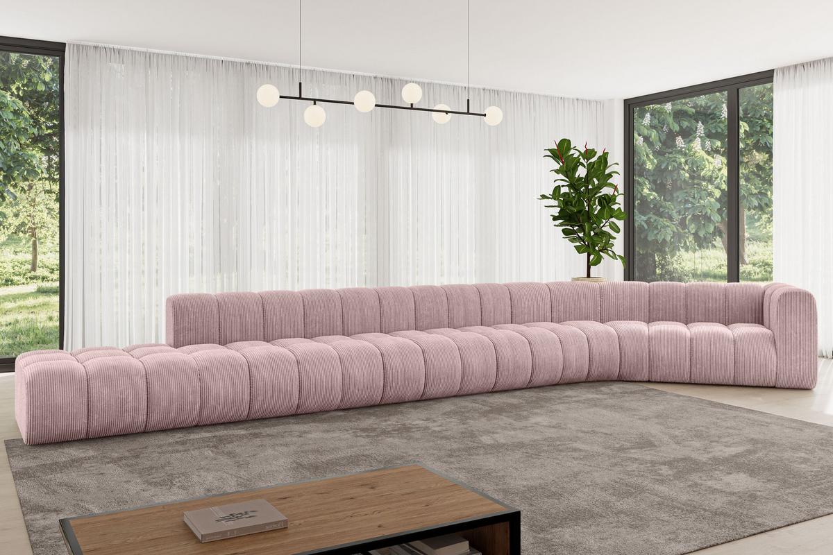 ECKSOFA modulares Sofa Tilmo-L3 - 581x194x70 cm Rosa - Rosa, Holzwerkstoff/Textil (581/194cm) - ALTDECOR