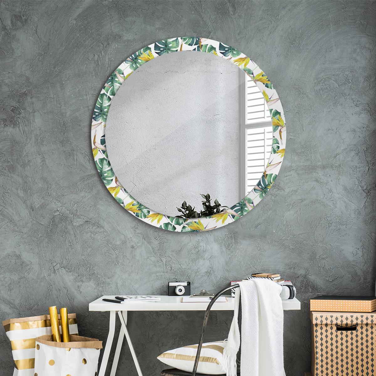 SPIEGEL Rund Ø 90 cm mit Aufdruck - Multicolor, Glas (90/90/0.4cm) - Wallfluent