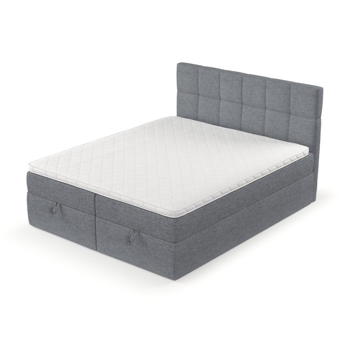BOXBETT Savio 140/200 cm Grau im Neve Stoff - Schwarz/Grau, Holz/Holzwerkstoff (140/200cm) - AltaBeds
