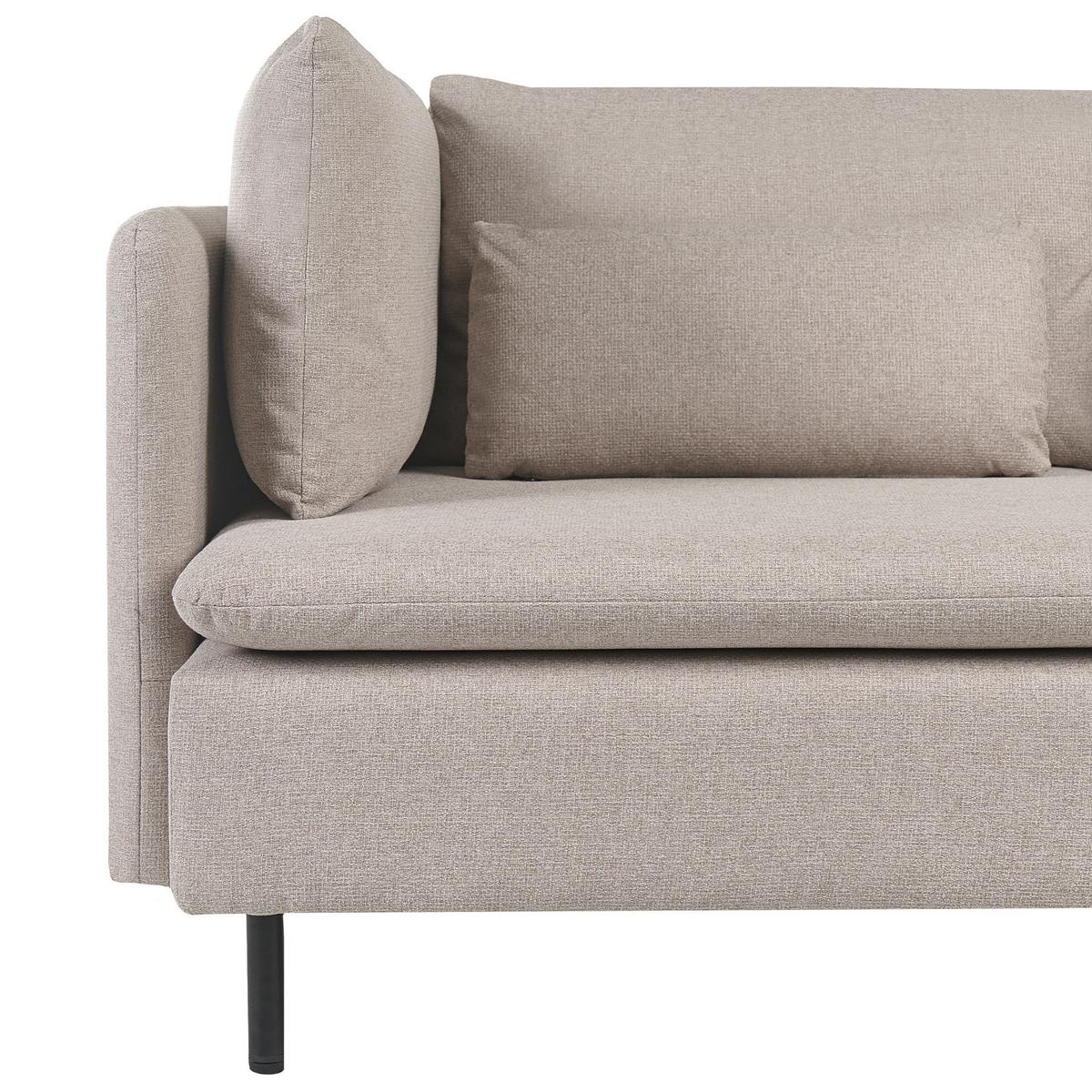 MODULSOFA 2-Sitzer Beige Stoff Egeris - Beige, Textil (172/80/94cm) - Beliani