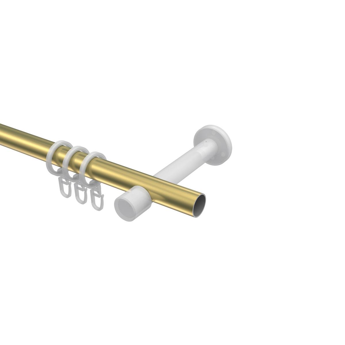 GARDINENSTANGE Prestige Santo 280 cm (geteilt in 2 x 140 cm), 1-läufig, 20 mm Ø Messing-Optik - Messingfarben, Metall (280cm) - INTERDECO