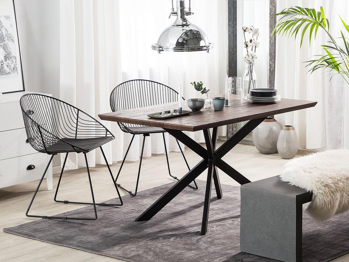 ESSTISCH 140/80/75 cm Dunkelbraun, Schwarz Rechteckig Spectra - Dunkelbraun, Holzwerkstoff (140/80/75cm) - Beliani
