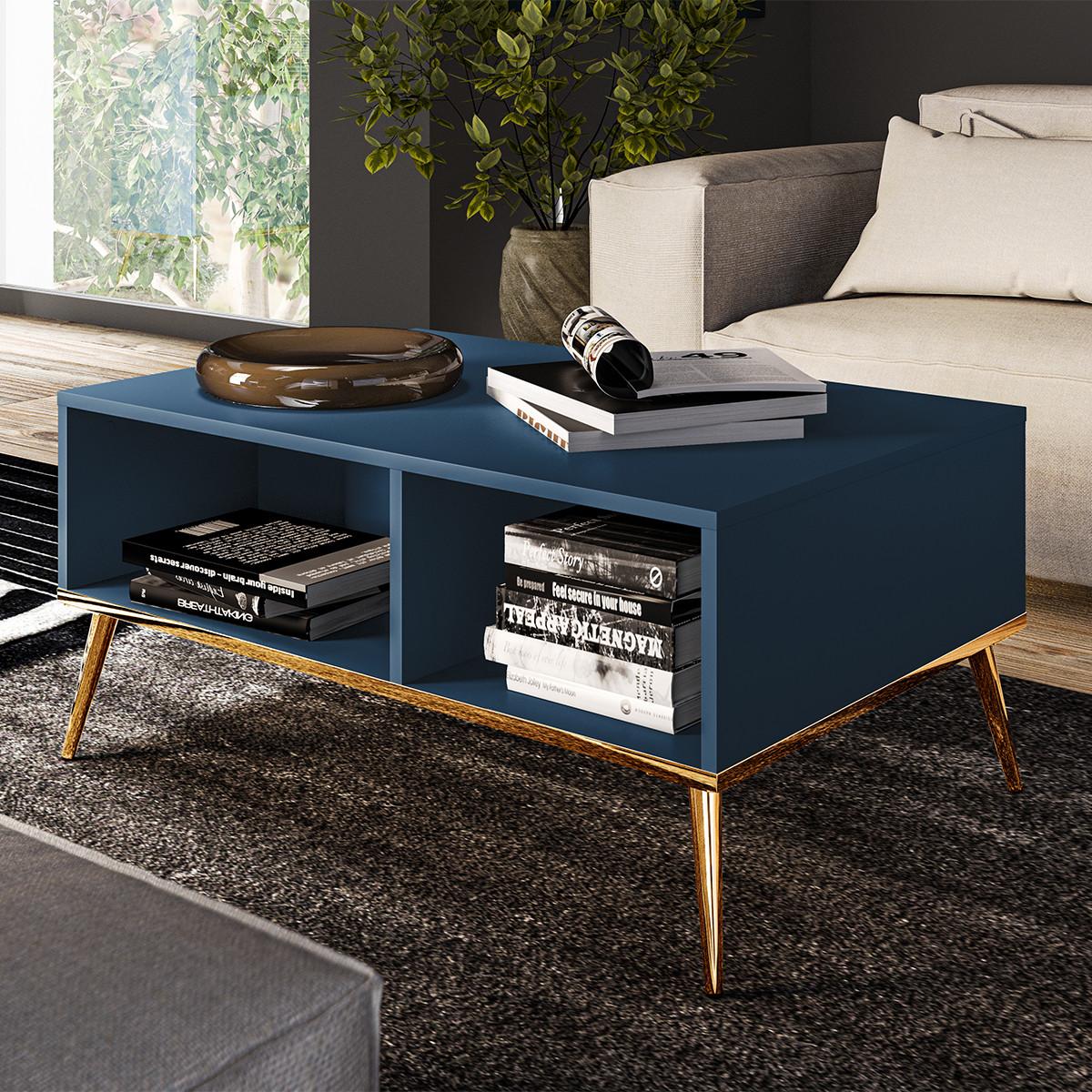 COUCHTISCH Thalia Blau - Blau, Holzwerkstoff (60/90/42cm) - Petits-meubles