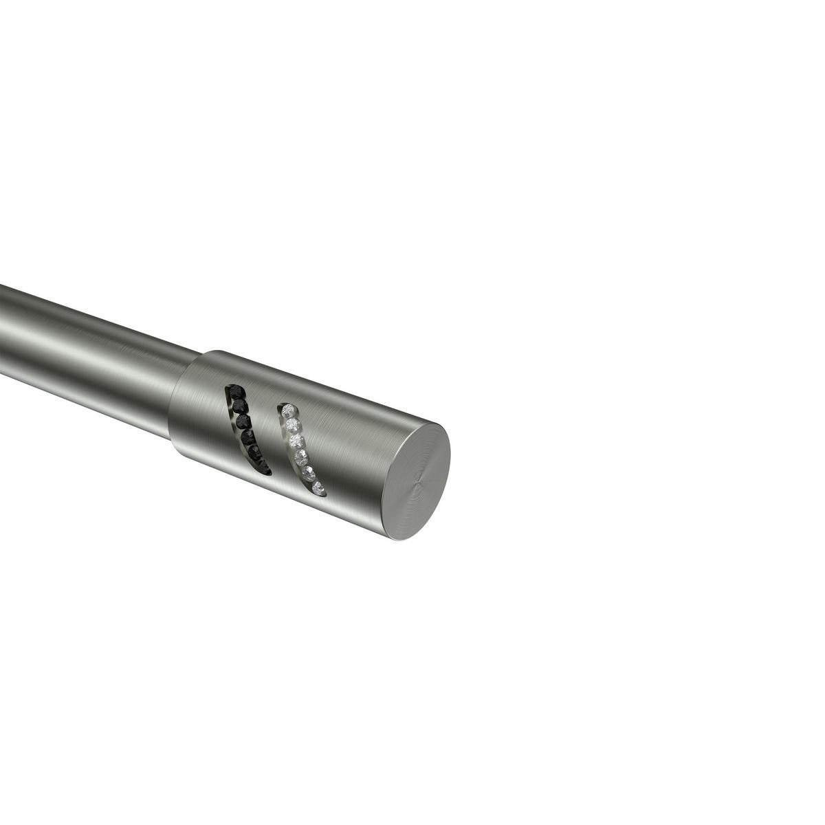 ENDSTÜCKE FÜR GARDINENSTANGEN 20 mm Ø, Zoena Edelstahl-Optik, Packung 2 Stück - Edelstahlfarben, Metall (5.5/2.5/2.5cm) - INTERDECO