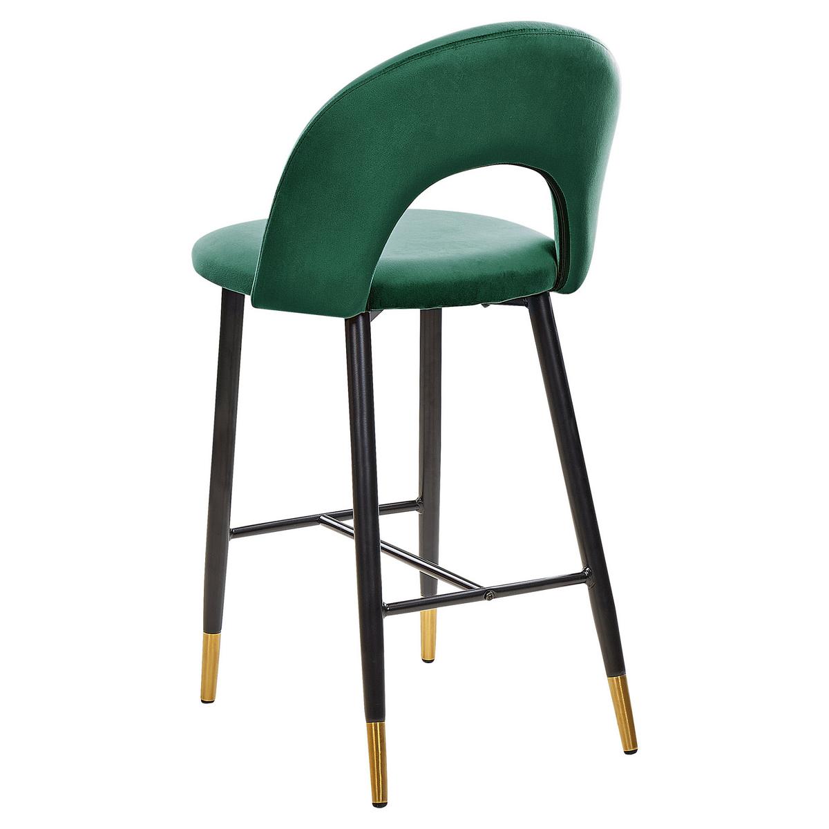 BARSTUHL 2er-Set Samtstoff Grün Falton - Grün, Textil/Metall (48/98/49cm) - Beliani
