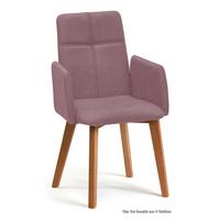 ARMLEHNSTUHL (6er-Set) Dardana 52x92x60 Eiche geölt/Rosewood - Eichefarben/Dunkelrosa, Kunststoff (60/92/52cm) - 58aufmkessel