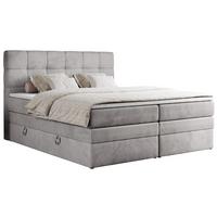 BOXSPRINGBETT ERNI KING 140/200 Hellgrau Velvet - H3 - Hellgrau, Holz/Textil (140/200cm) - MKS