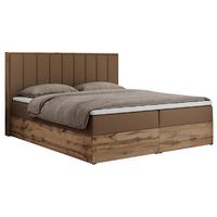BOXBETT BELLISSIMO 180/200 Braun Kunstleder - H3 - Braun, Holz/Textil (180/200cm) - MKS