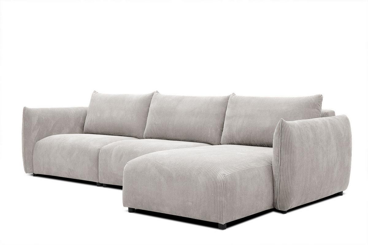 ECKSOFA TAUER 5-Sitzer, weiß - Schwarz/Weiß, Holzwerkstoff/Kunststoff (294/173cm) - Wozimo
