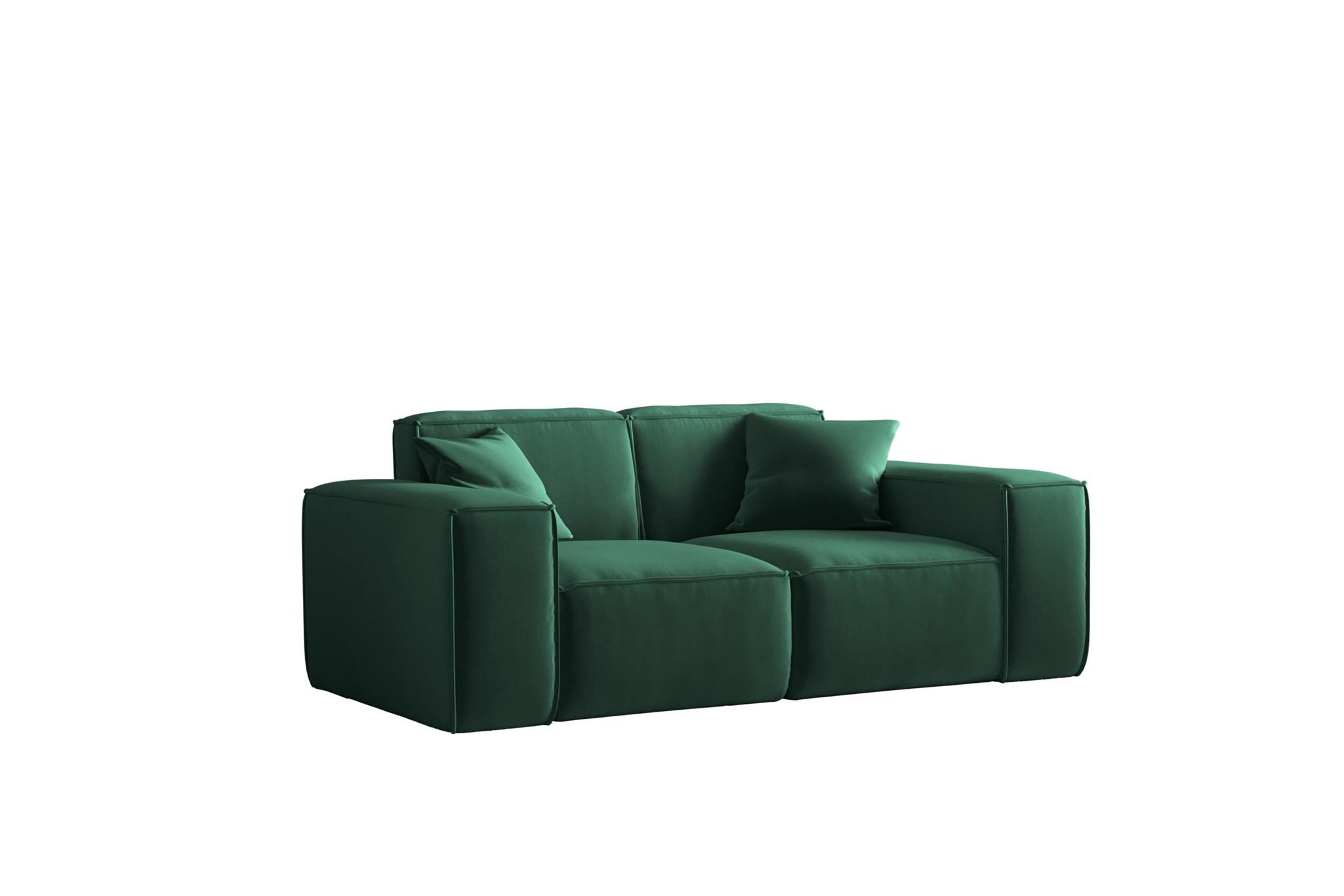 SOFA Celes Premium 2-sitzer Opera Velvet - Grün, Holzwerkstoff/Textil (186/73/88cm) - Fun Möbel