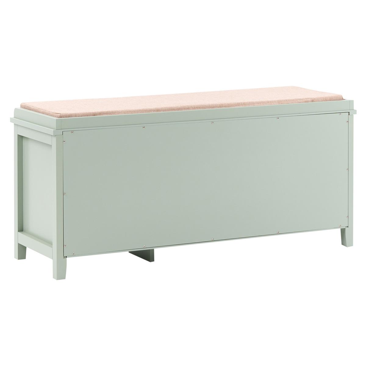 SCHUHBANK mit Stauraum Mintgrün Bendigo - Mintgrün/Grün, Holzwerkstoff (100/47/34cm) - Beliani