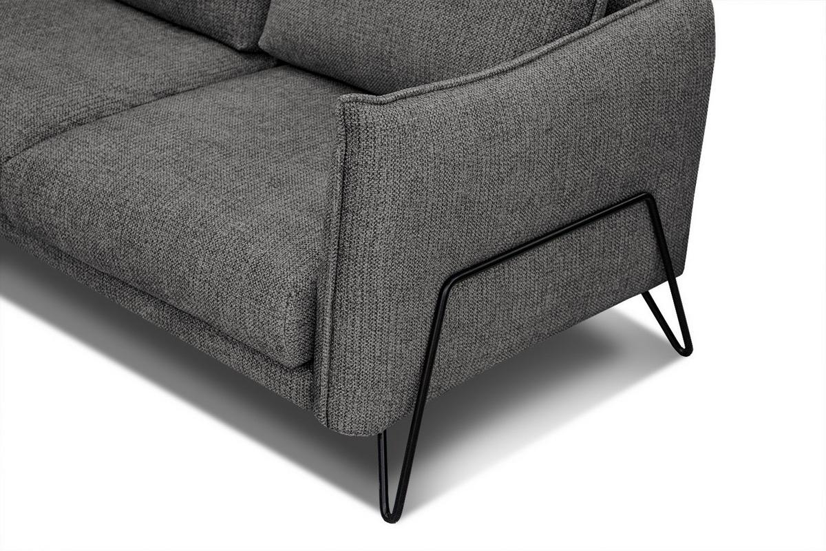 ECKSOFA HOSTEN 4-Sitzer, anthrazit - Anthrazit/Schwarz, Holzwerkstoff/Textil (269/158cm) - Wozimo