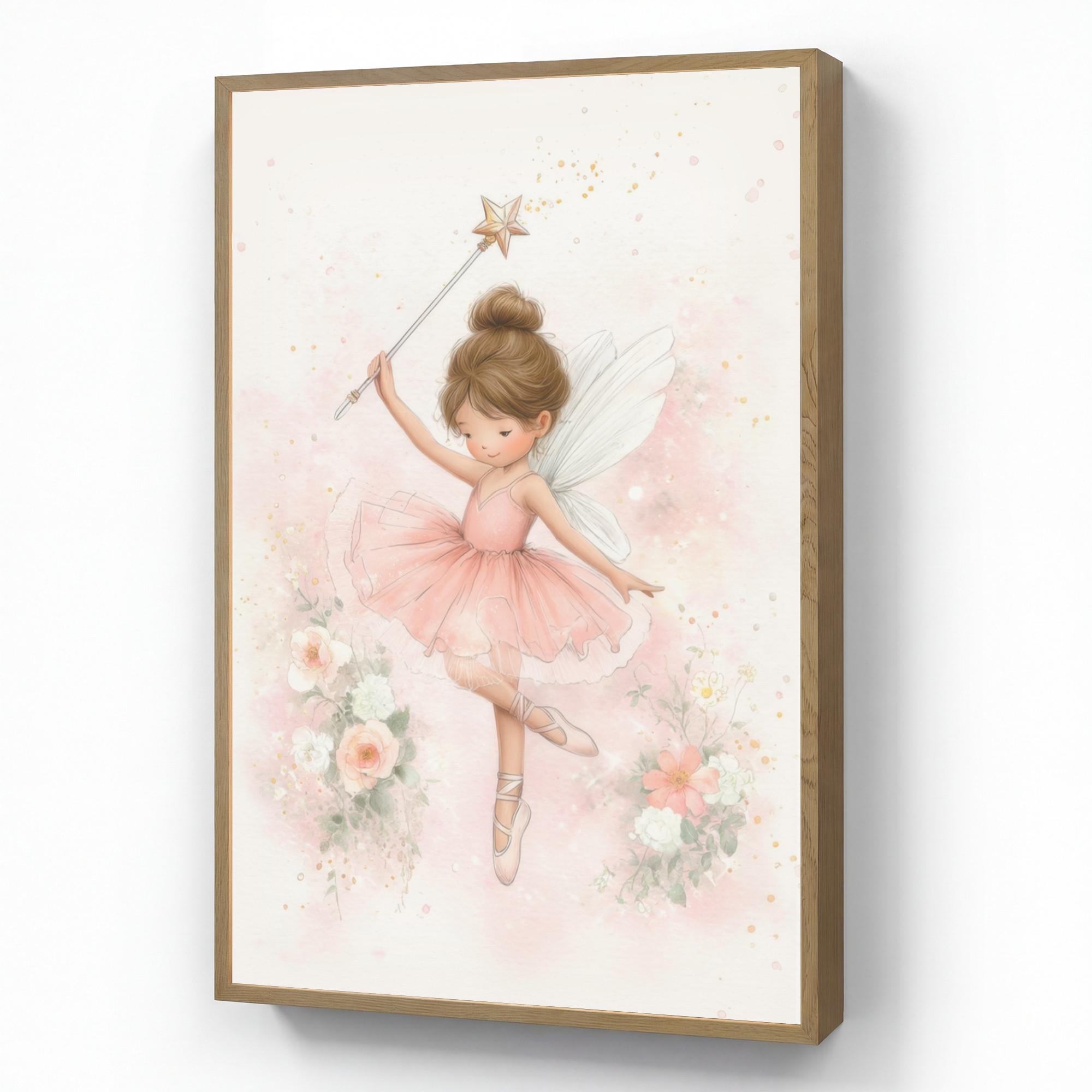 NACHTTISCHLAMPE MIT AKKU Ballerina - Fee - Blumen - Rosa 70x100 cm - Rosa, Holzwerkstoff (8/70/100cm) - OnlyWow