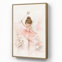 NACHTTISCHLAMPE MIT AKKU Ballerina - Fee - Blumen - Rosa 60x90 cm - Rosa, Holzwerkstoff (8/60/90cm) - OnlyWow