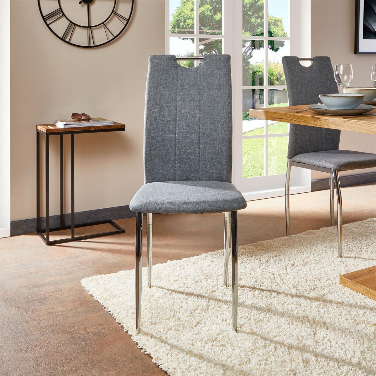 ESSZIMMERSTUHL APOLLO 4ER-SET - Grau, Textil/Metall (44/98/52cm) - IDIMEX