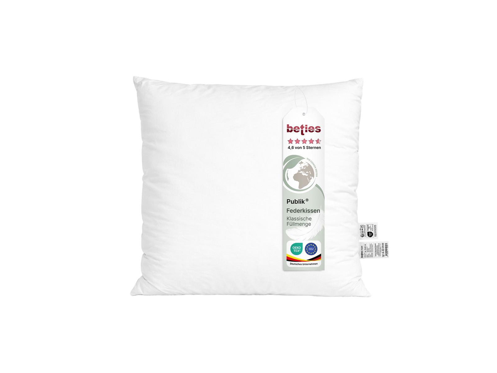 FEDERKISSEN Publik 40/40 cm - Creme, Textil (40/40cm) - beties Heimtextil