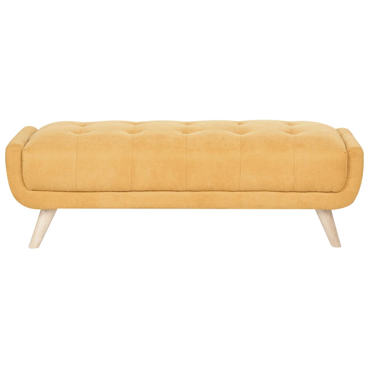 OTTOMANE Stoff Senfgelb Habo - Hellbraun, Textil (134/42/60cm) - Beliani