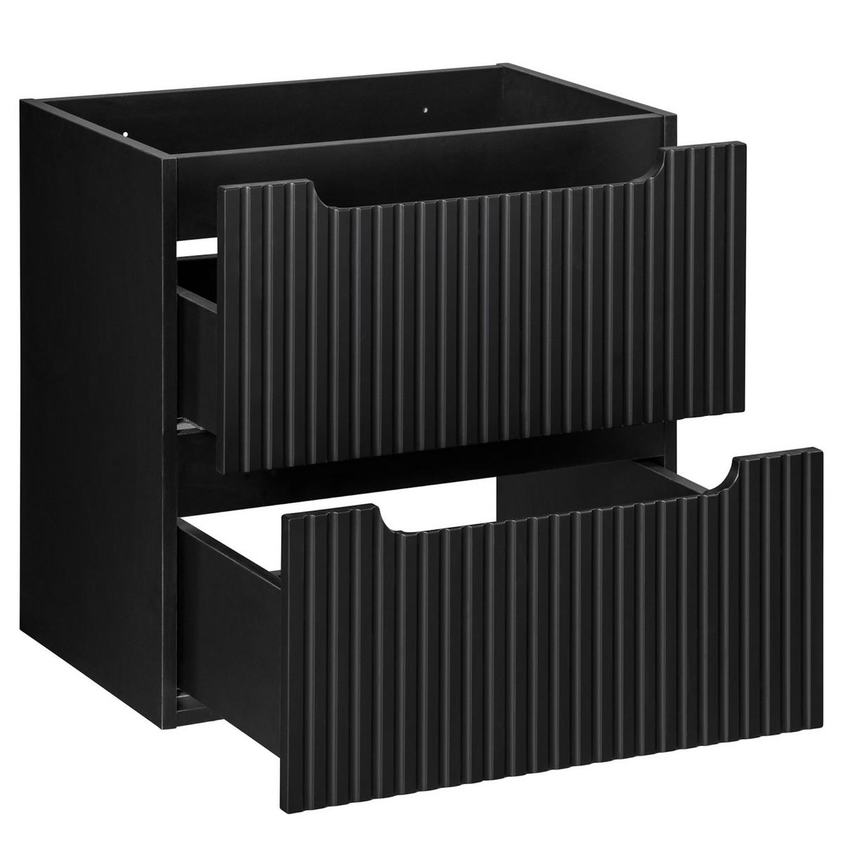 BADMÖBEL-SET Nova 2 Teile Schwarz Matt - 60 x 40 x 58 cm - Schwarz, Holz (60/58/40cm) - Badplaats