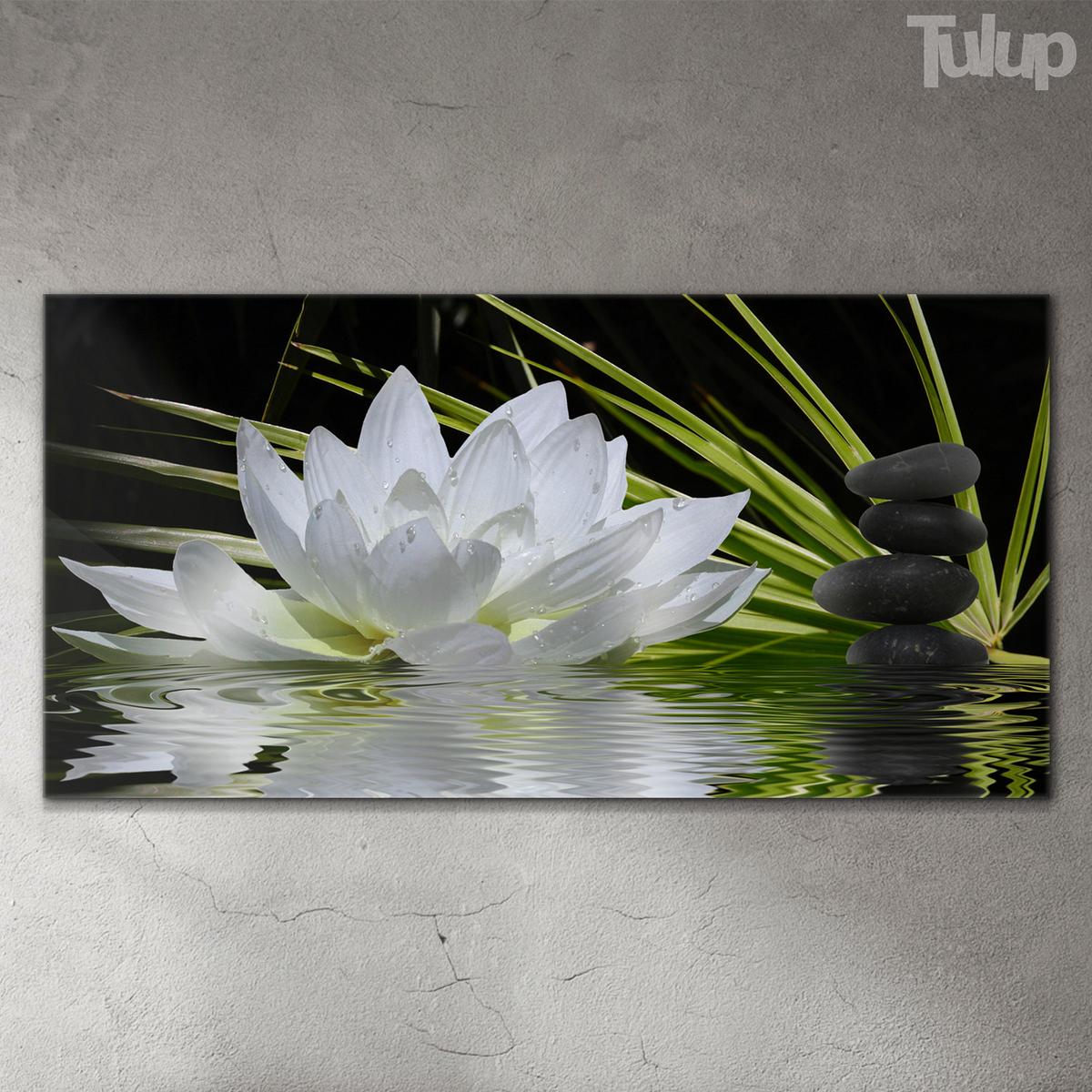 GLASBILD 120x60 cm Lotosblume - Grün, Glas (120/60cm) - TULUP