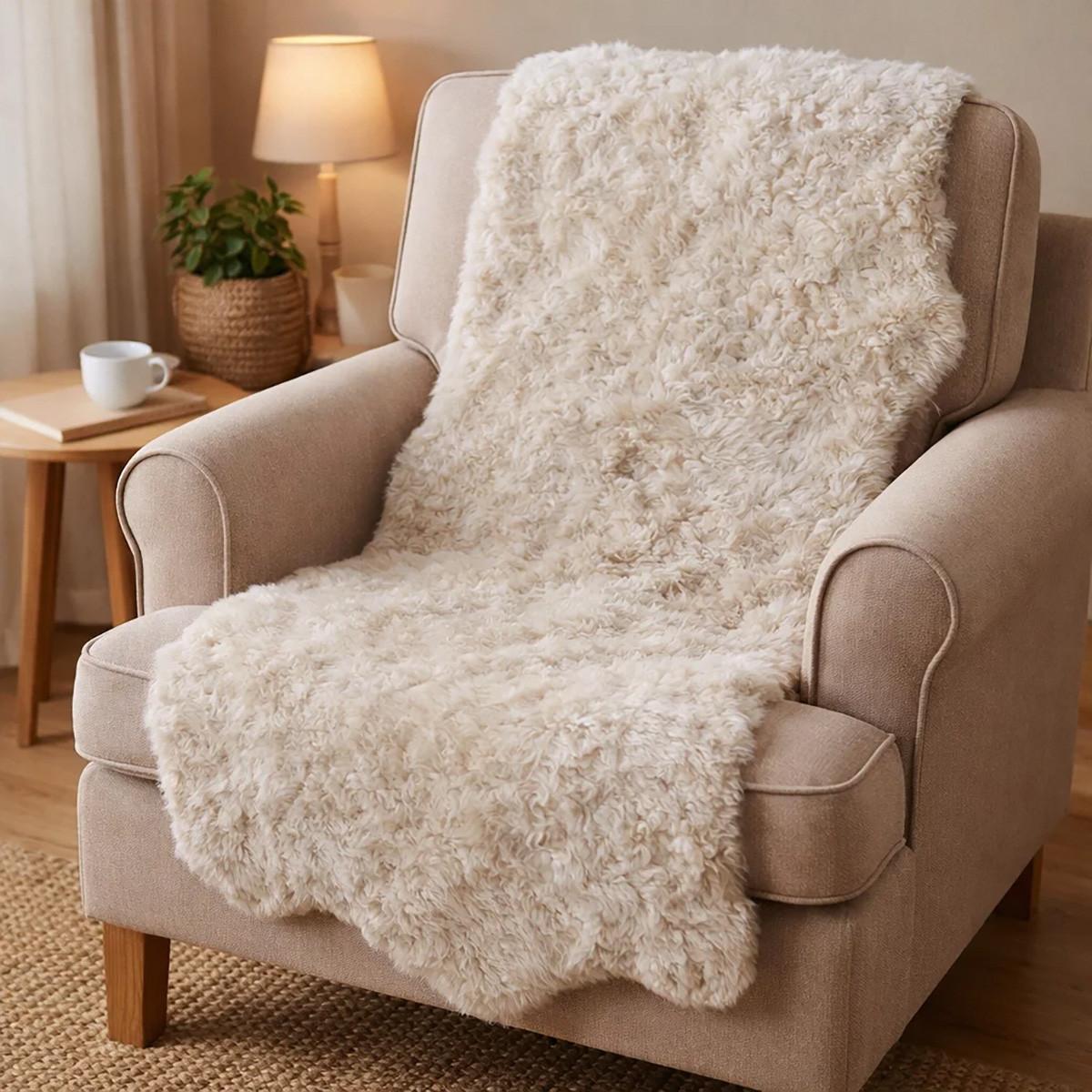 SCHAFFELL Lammfell 2. Wahl Hell geschoren ca. 55 cm - Beige/Creme, Fell (30/55cm) - Provellus