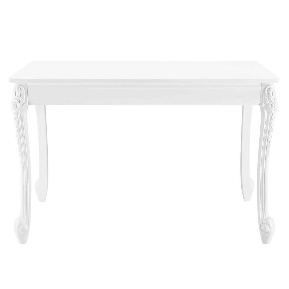 ESSTISCH Lüneburg - Weiß, Holzwerkstoff/Kunststoff (66/116/76cm) - [en.casa]