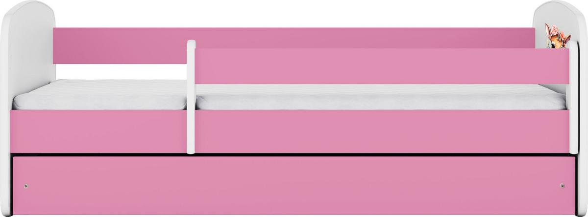 KINDERBETT Emily mit Schublade und Matratze, Rosa 80x160 cm - Dunkelorange, Holzwerkstoff (160/80cm) - WFL GROUP