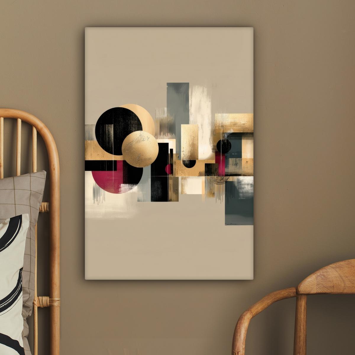 LEINWANDBILD Abstrakt - Formen - Beige - Texturen Wanddeko 40x60 cm - Beige, Textil (40/60cm) - MuchoWow