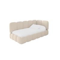 EINZELLBETT Jugendbett mit Bettkasten, Links - AVRY 80x200 Dunkelbeige - Cappuccino, Holzwerkstoff/Textil (80/200cm) - ALTDECOR