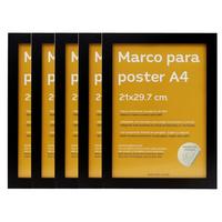 RAHMEN Set mit 48 aus MDF und Acrylglas Schutz und Aussteller für Fotografien, Bilder, Poster, Gemälde, Dekoration für Haus Farbe Schwarz A4 - Schwarz, Holz (21/3cm) - Nacnic