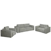 SOFASET Vajana 3-2-1 - Grün, Holzwerkstoff/Textil (240/86/102cm) - Fun Möbel