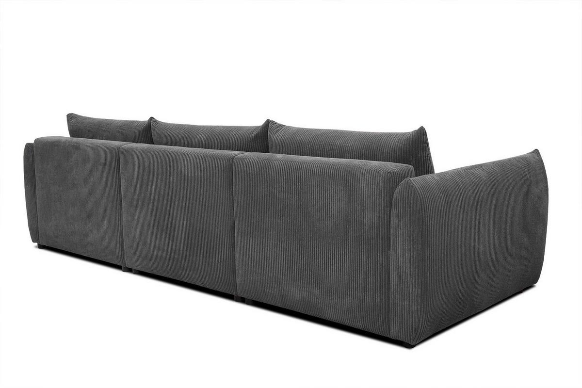 ECKSOFA TAUER 5-Sitzer, dunkelgrau - Dunkelgrau/Schwarz, Holzwerkstoff/Kunststoff (294/173cm) - Wozimo