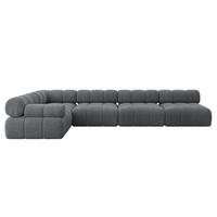 ECKSOFA modulares Sofa Mende-L3 - 380x190x70 cm Dunkelgrau Cord - Dunkelgrau, Holzwerkstoff/Textil (380/190cm) - ALTDECOR