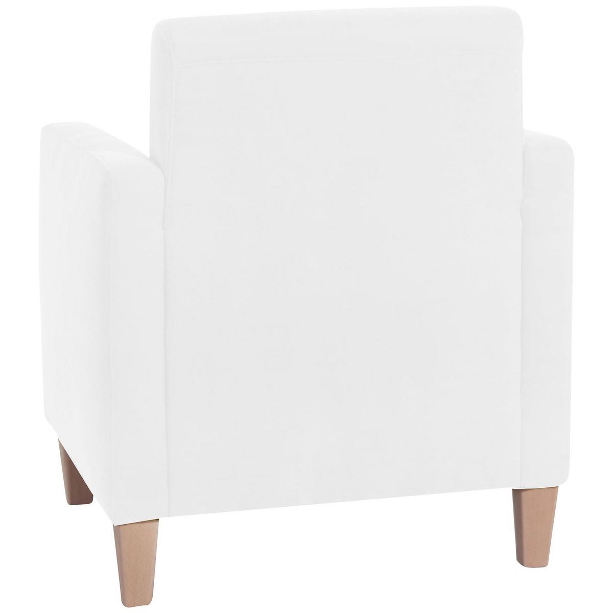 SESSEL Karol Bezug Veloursstoff Buche natur / creme - Weiß, Kunststoff (71/81/70cm) - 58aufmkessel