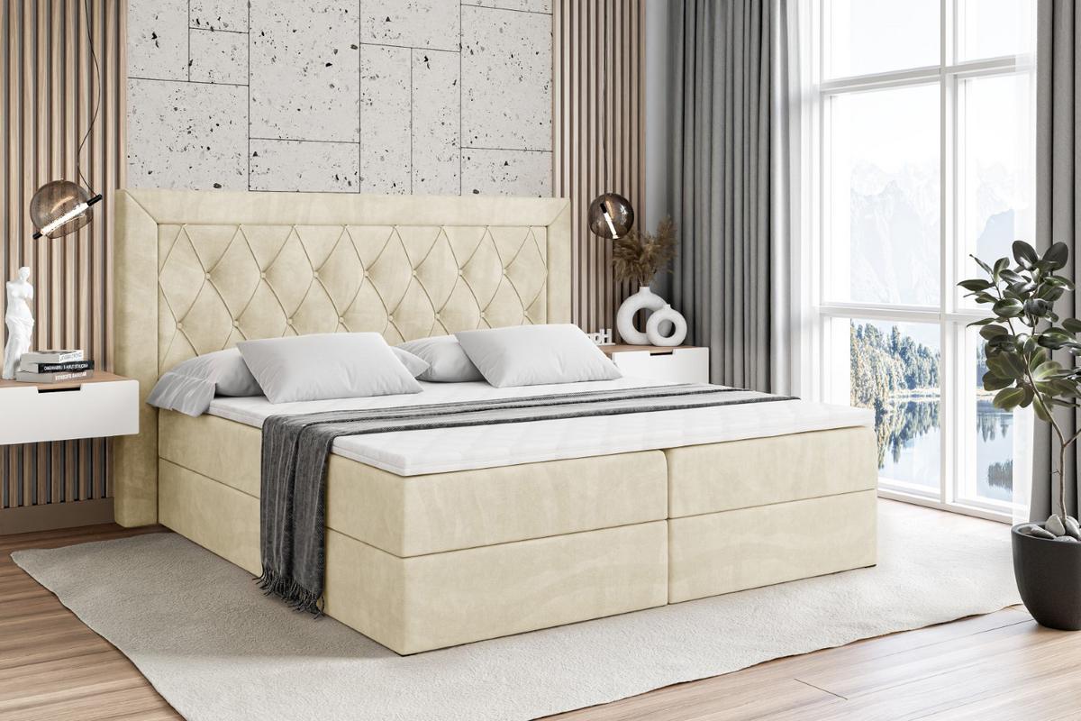 BOXBETT mit H4-Matratze und Lattenrost - NOEL - 140x200 Beige - Beige, Holzwerkstoff (140/200cm) - ALTDECOR