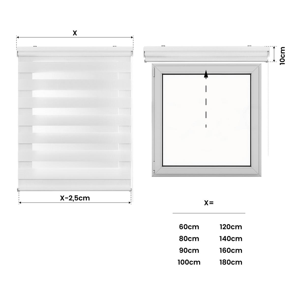DOPPELROLLO Weiß 120x250 cm EL - Weiß, Kunststoff (120/250cm) - STORESDECO