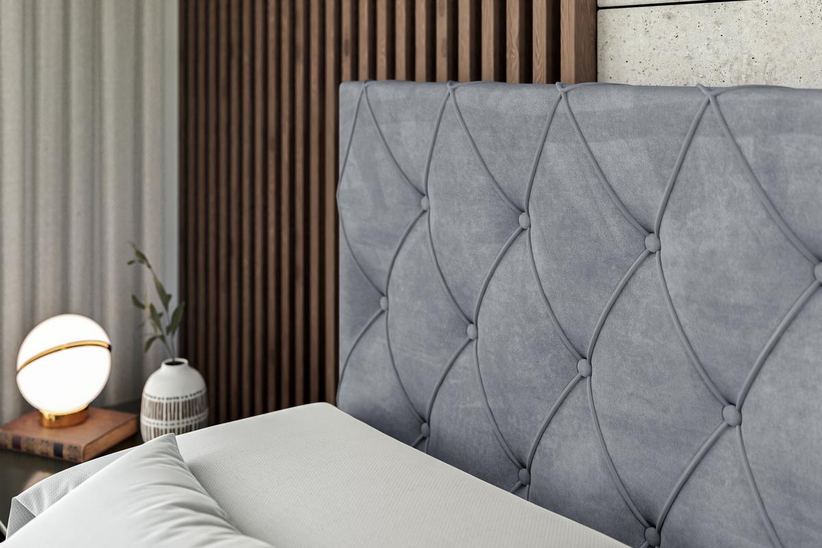 BOXBETT AMAY-Z - 140x200 cm - H3 - Grau - Grau, Holzwerkstoff (140/200cm) - ALTDECOR