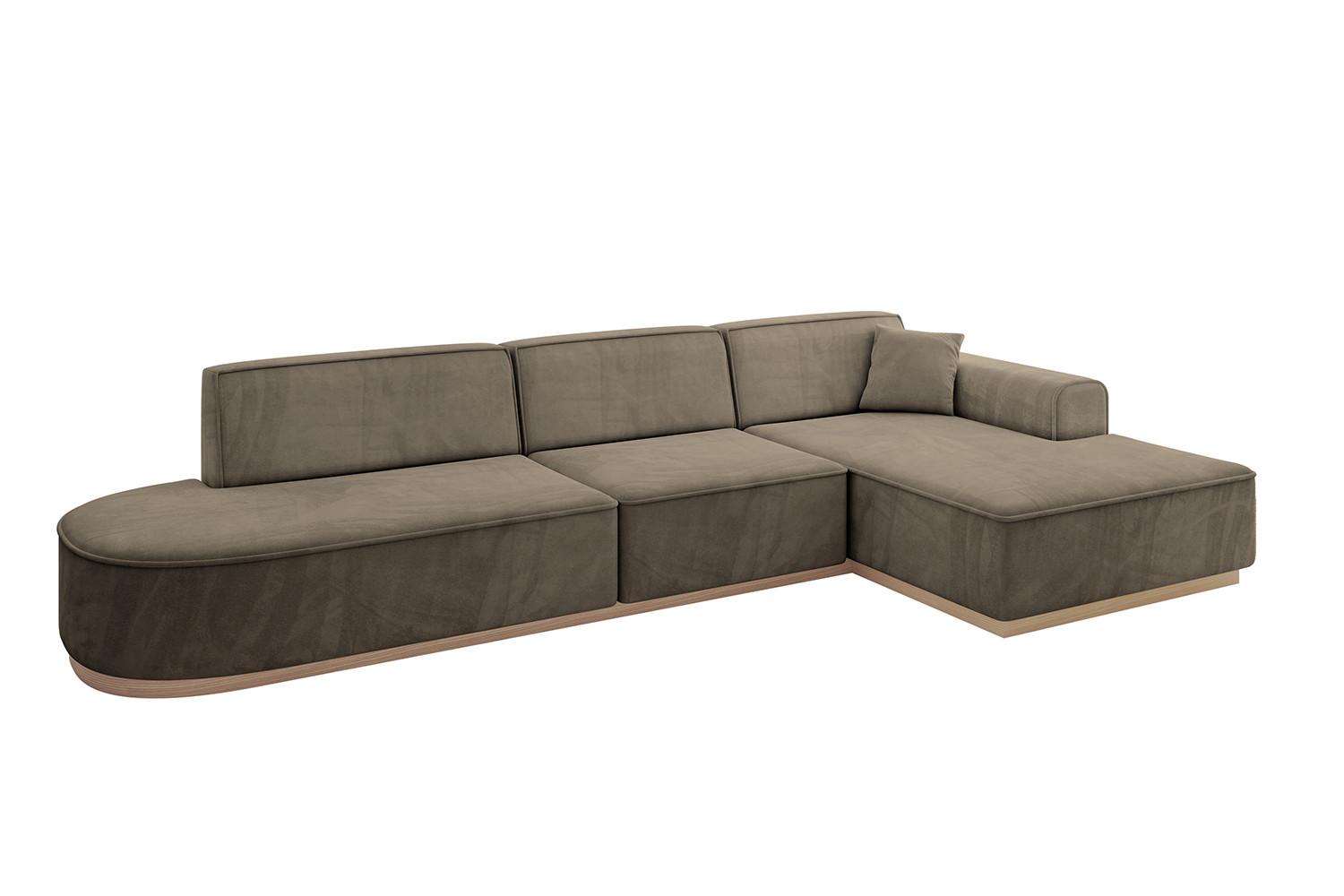 ECKSOFA Ottomane Rechts IREA-L2 - 328x171x83 cm Braun - Braun, Holzwerkstoff/Textil (171/328cm) - ALTDECOR