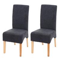 ESSZIMMERSTUHL Anthrazit 2er-Set - Dunkelgrau/Anthrazit, Textil (44/100/56cm) - MCW