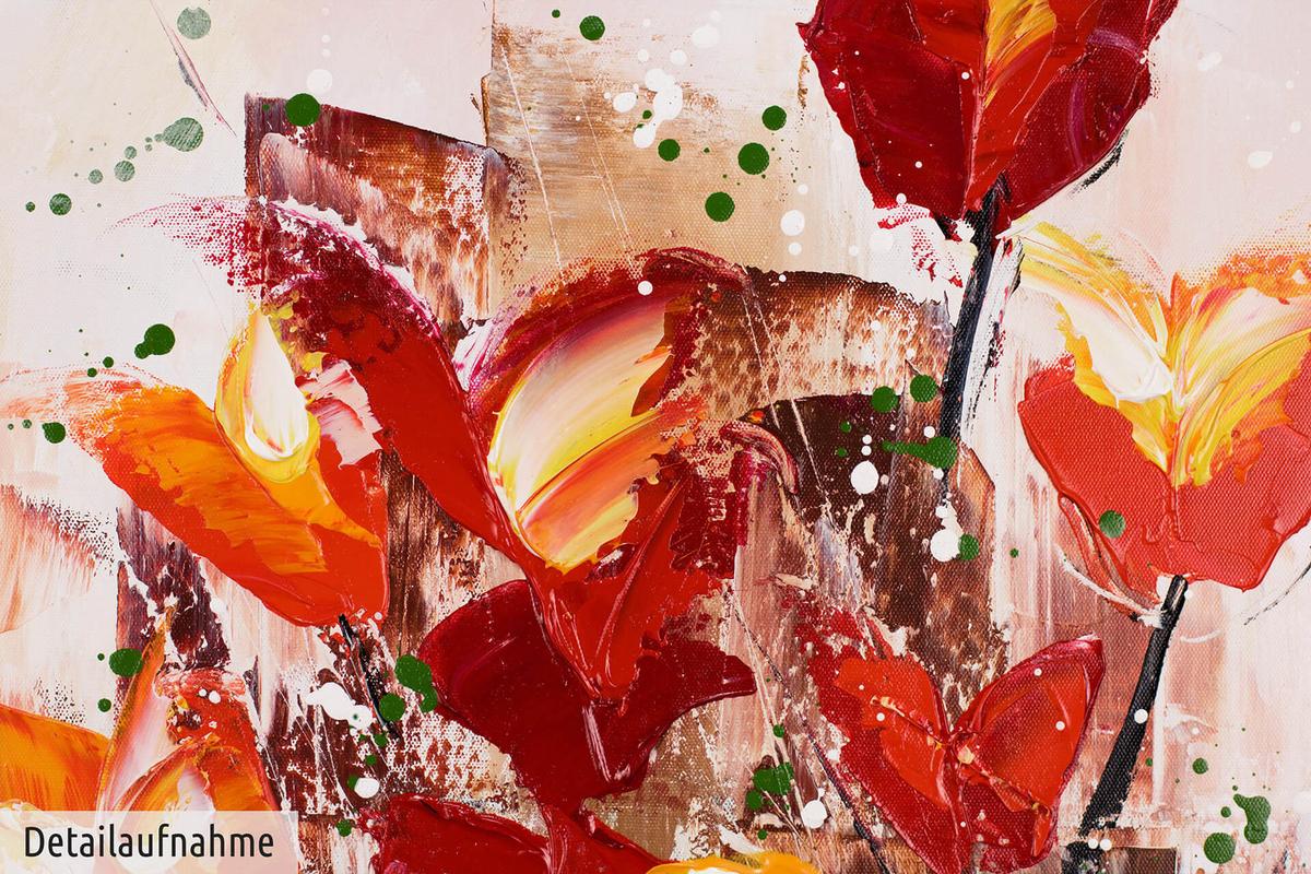 ACRYLBILD HANDGEMALT 60/80 cm - Rot, Holz/Textil (60/80cm) - KUNSTLOFT