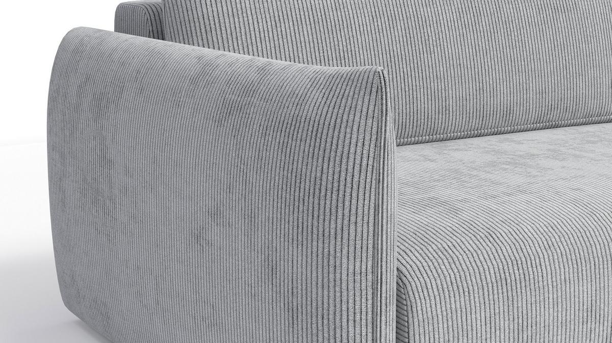 ECKSOFA TAUER 3-Sitzer links, hellgrau - Hellgrau/Schwarz, Holz/Textil (248/173cm) - Wozimo