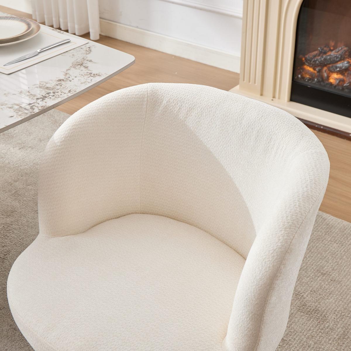 DREHSTUHL Höhenverstellbar 360° Barhocker Chenille - Beige, Textil (57.5/92.5/60cm) - Urban Meuble