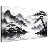 LEINWANDBILD Landschaften 100x50cm - Schwarz, Textil (100/50cm) - Feeby